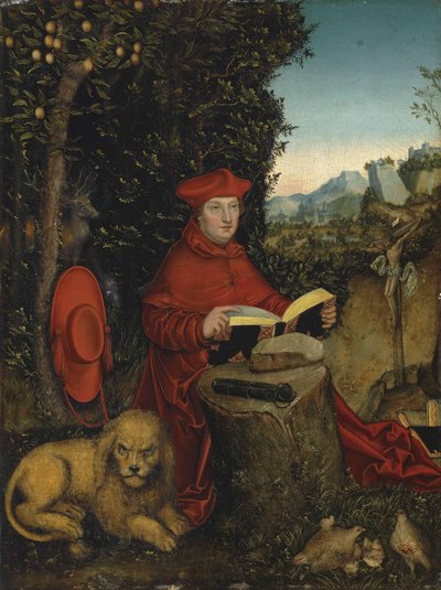 Cardinal Albrecht of Brandenburg as Saint Jerome by Lucas Cranach the Elder